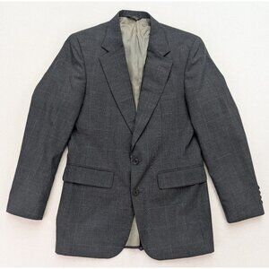Vintage Men's Blazer Jacket Sport Coat Size 38R Hill & Archer Gray Plaid